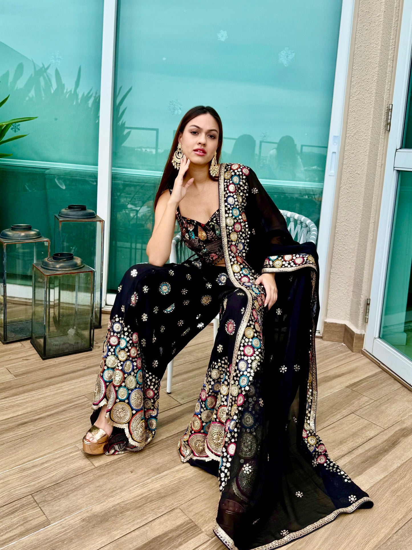 Midnight Sharara Set