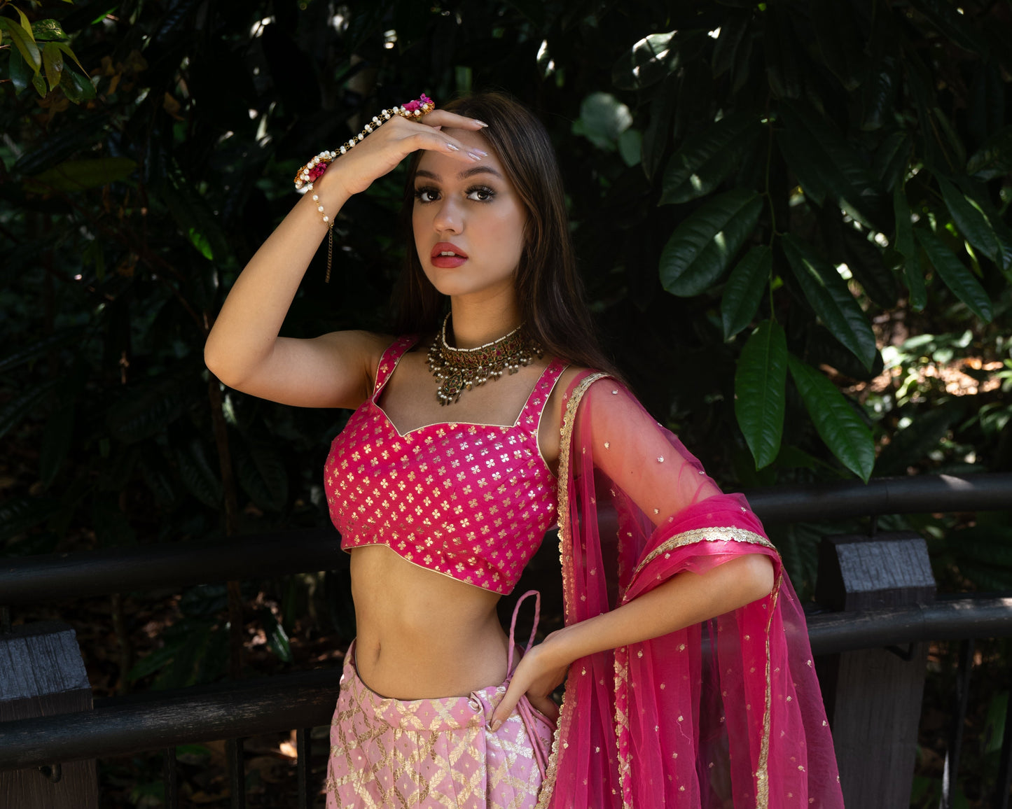 Ombre Pink Lehenga Set