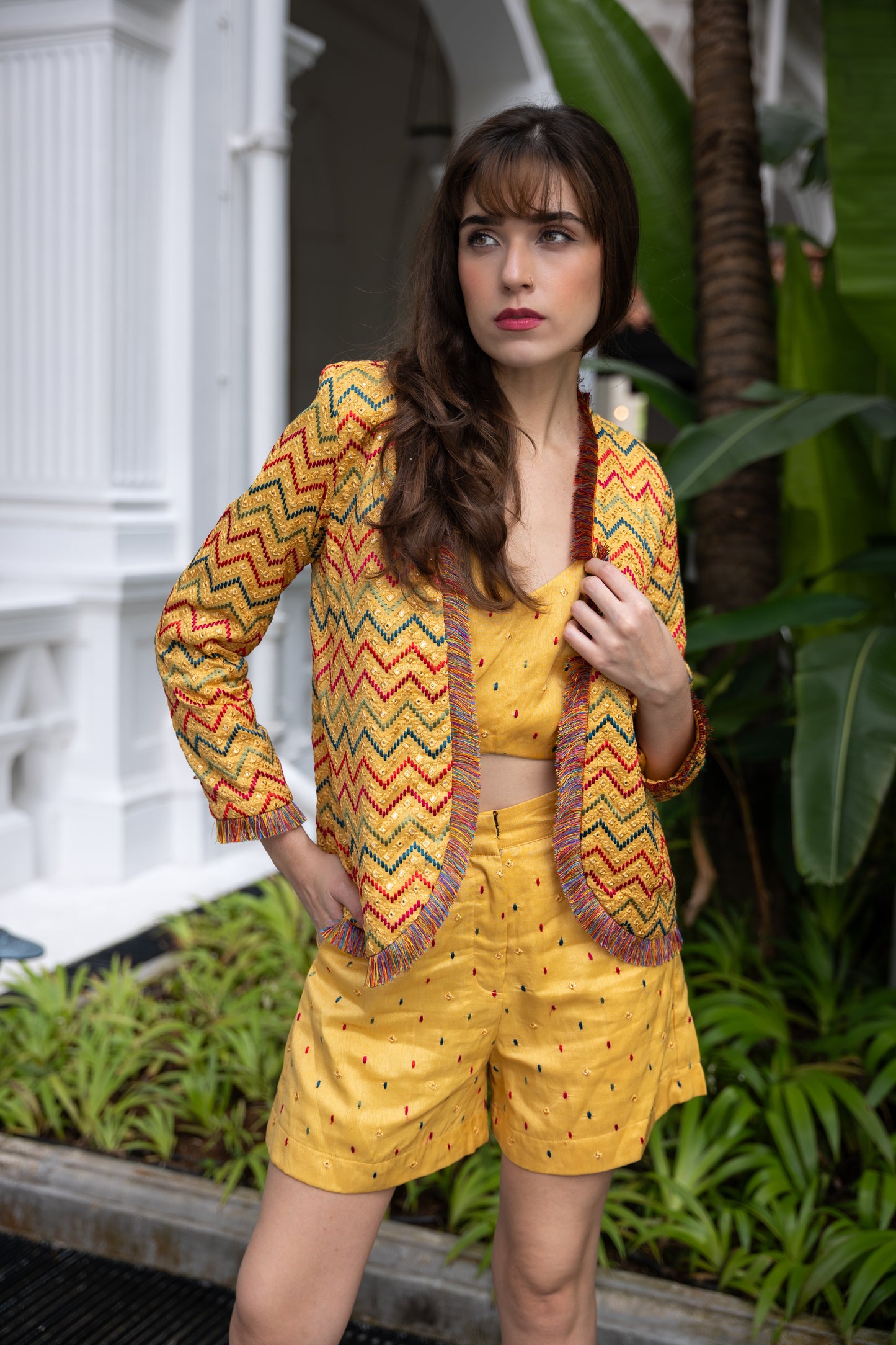 Multicolor Jacket Set